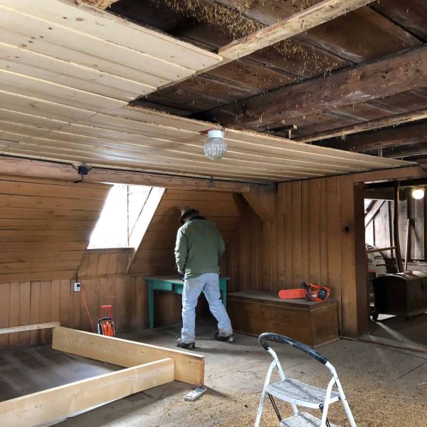 Bauernhof Vogtland das Schlafzimmer OG vor der Renovierung